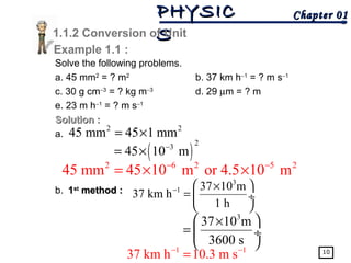 1.0 Physical Quantities and Measurement